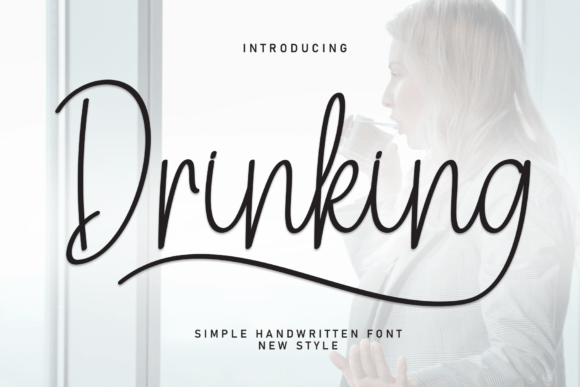 Drinking: A Friendly Handwritten Font for Editorial Design